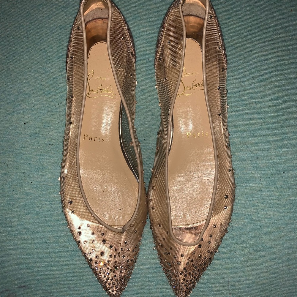 Christian louboutin red bottom flats follies